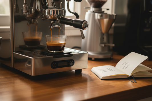 Dialling in espresso at home with scale, portafilter, and shot timer
