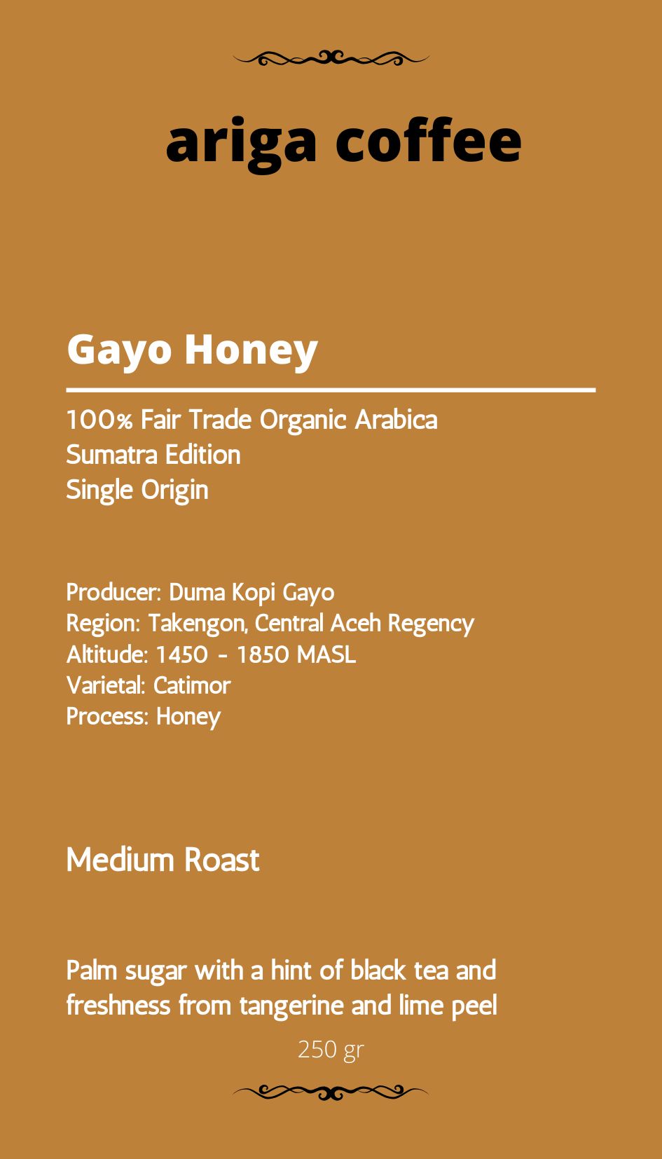 Signature Gayo Honey Processed Indonesian specialty coffee beans – Ariga Coffee